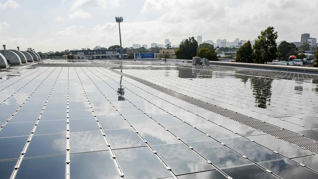 Labor will aim to source 82 per cent of Australia’s electricity grid from renewable energy. It’s currently at about 35 per cent. Picture: NewsWire/ Brenton Edwards
