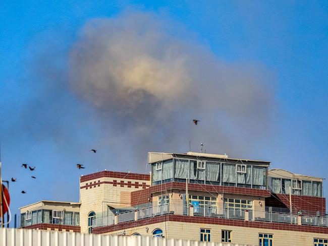 A smoke cloud billows after an air strike on Yemen's Houthi-held capital Sanaa on December 31, 2024. Picture: AFP