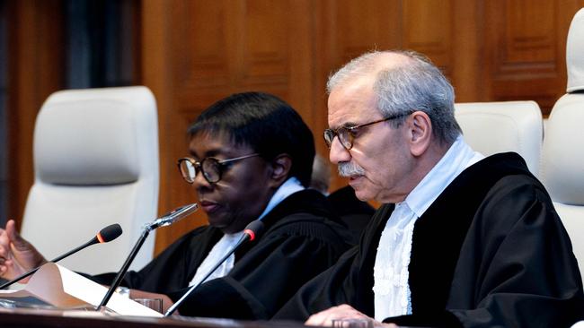 ICJ judge and president Nawaf Salam delivers a non-binding ruling on the legal consequences of the Israeli occupation of the West Bank and East Jerusalem. Picture: AFP