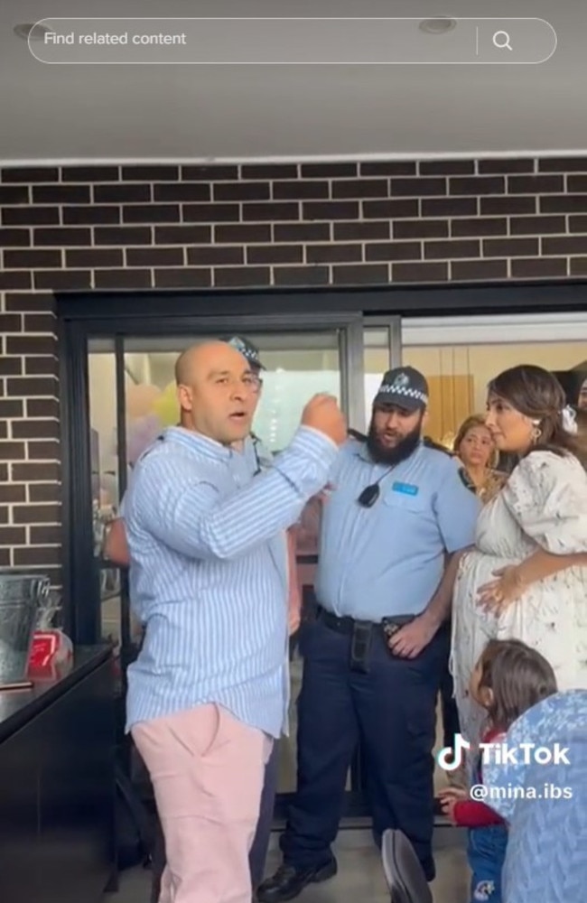 Guests were shocked when police appeared at the gender reveal. Picture: TikTok