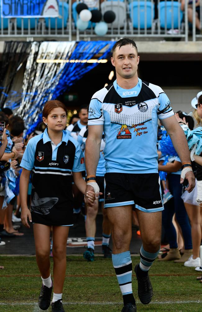 Mitch Burke as Northern Sharks take on Litchfield Bears in the 2023 NRL NT grand final. Picture: Pema Tamang Pakhrin