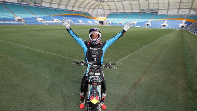 Stunt man Robbie Maddison. Picture: Glenn Hampson.