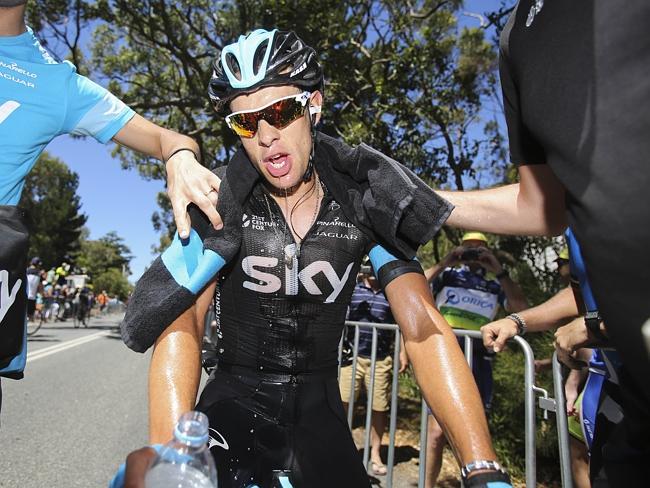 Richie Porte after his gruelling stage 5 success. Picture: Mark Gunter/AFP