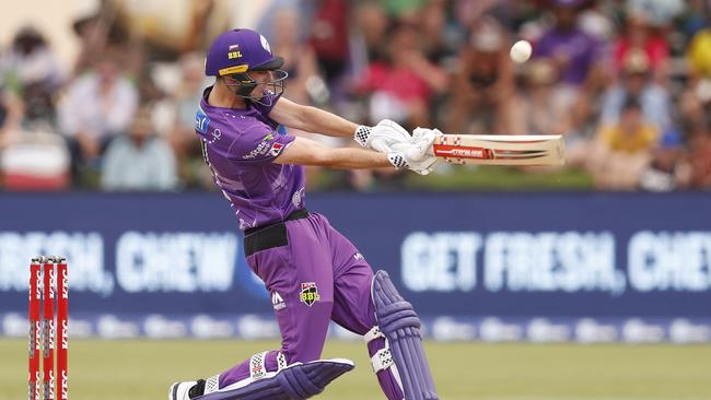 Hobart’s Simon Milenko bats during the Big Bash League match against the Sydney Sixers at Traeger Park in Alice Springs. Picture: DARRIAN TRAYNOR/GETTY IMAGES