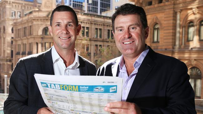 Maroons legend Mark Coyne and Former Test Cricket Captain, Mark Taylor for story on racing charity event