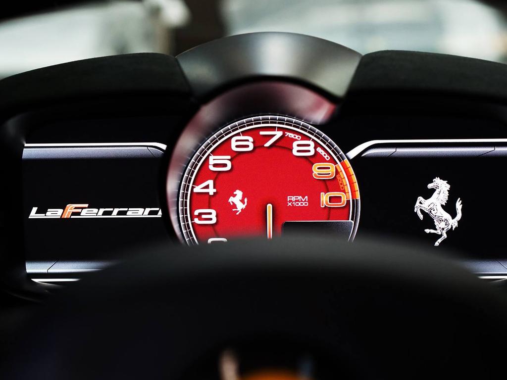 Interior detailing from the 2014 Ferarri LaFerrari at Gosford Classic Car Museum. Picture: Supplied