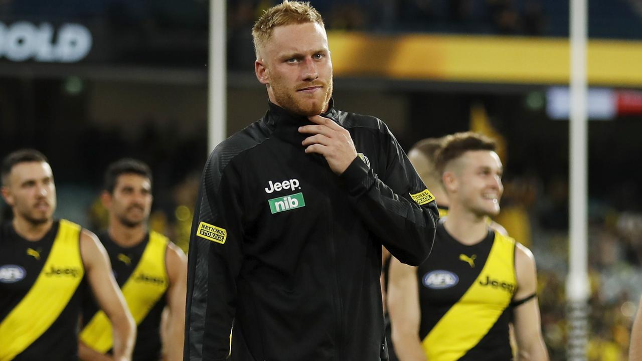 Tiger Nick Vlastuin was subbed out for medical reasons under the new rule. Picture: Dylan Burns/AFL Photos via Getty Images