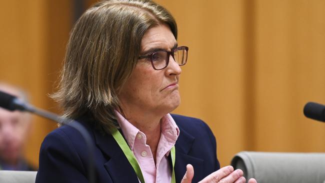 CANBERRA, AUSTRALIA, NewsWire Photos. OCTOBER 26, 2023: Governor of the Reserve Bank of Australia Michele Bullock appears before Senate estimates at Parliament House in Canberra. Picture: NCA NewsWire / Martin Ollman