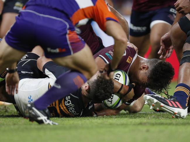 Jordan Petaia could be moved to the centres for the Super Rugby AU grand final. Picture: Regi Varghese/Getty Images