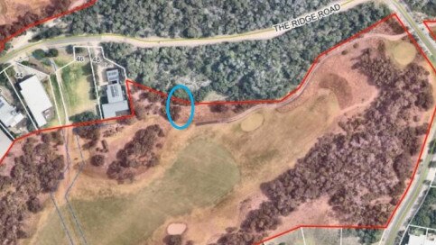 A map showing where a 12m by 24m net will be built to protect a nearby house from mis-hit golf balls at Legends Moonah Links. Picture: supplied