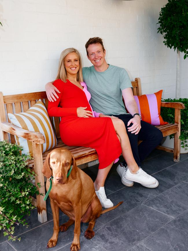 Elspeth Hussey with her husband Alastair Dillon after revealing their pregnancy laser year Picture: Supplied