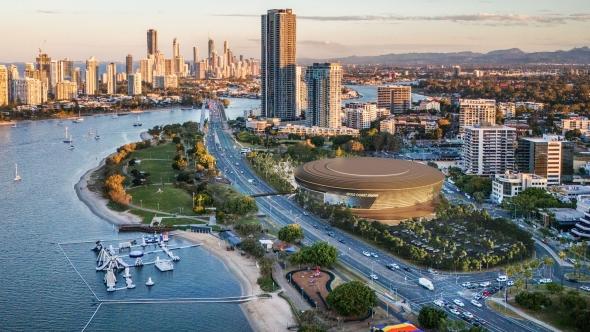 An image of the proposed Gold Coast Arena at Carey Park in Southport.