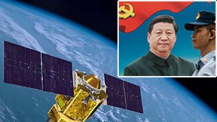 A Boegin satellite and Xi Jinping.