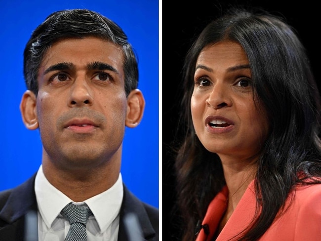 Rishi Sunak took on the transgender debate at a speech in Manchester also attended by his wife. Pictures: AFP