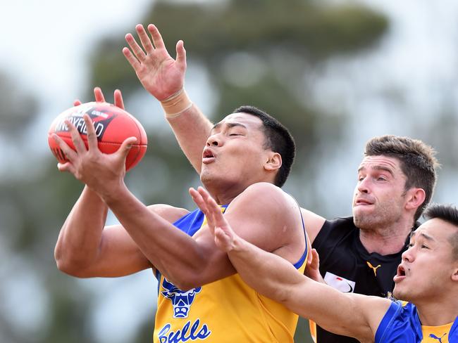 Eastern FL: Noble Park v Balwyn.Noble Park's #25 Piva Wright marks.Picture: Jason SammonSaturday 6 August 2016