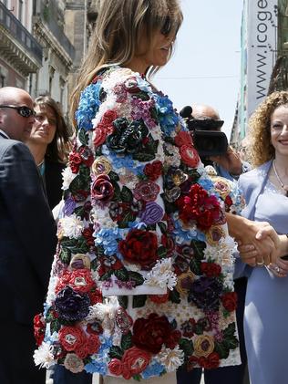 Melania floral outlet coat