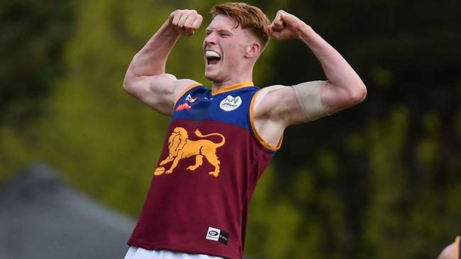 South Morang's Liam Jolly celebrates a goal. Picture: Nathan McNeill