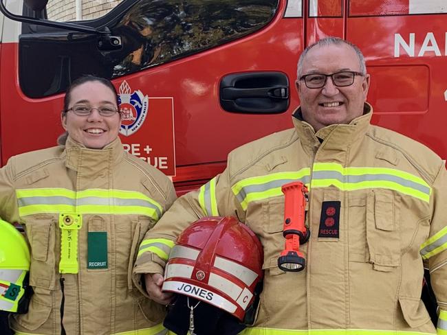 Skye and Ewen Jones at Narromine Fire Station 401.