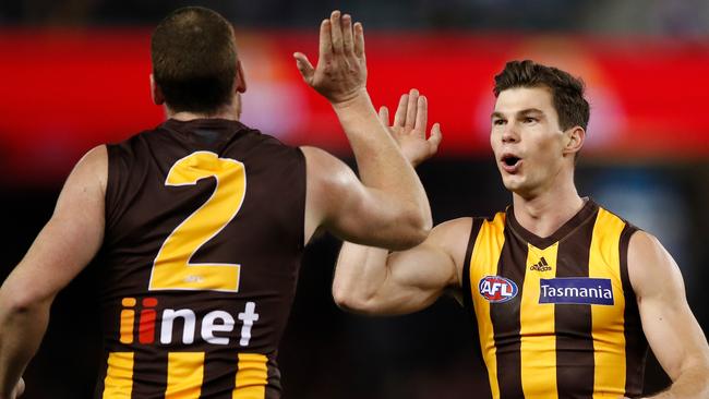 Jaeger O’Meara and Jarryd Roughead will play key roles in Hawthorn’s September push. Picture: Getty Images