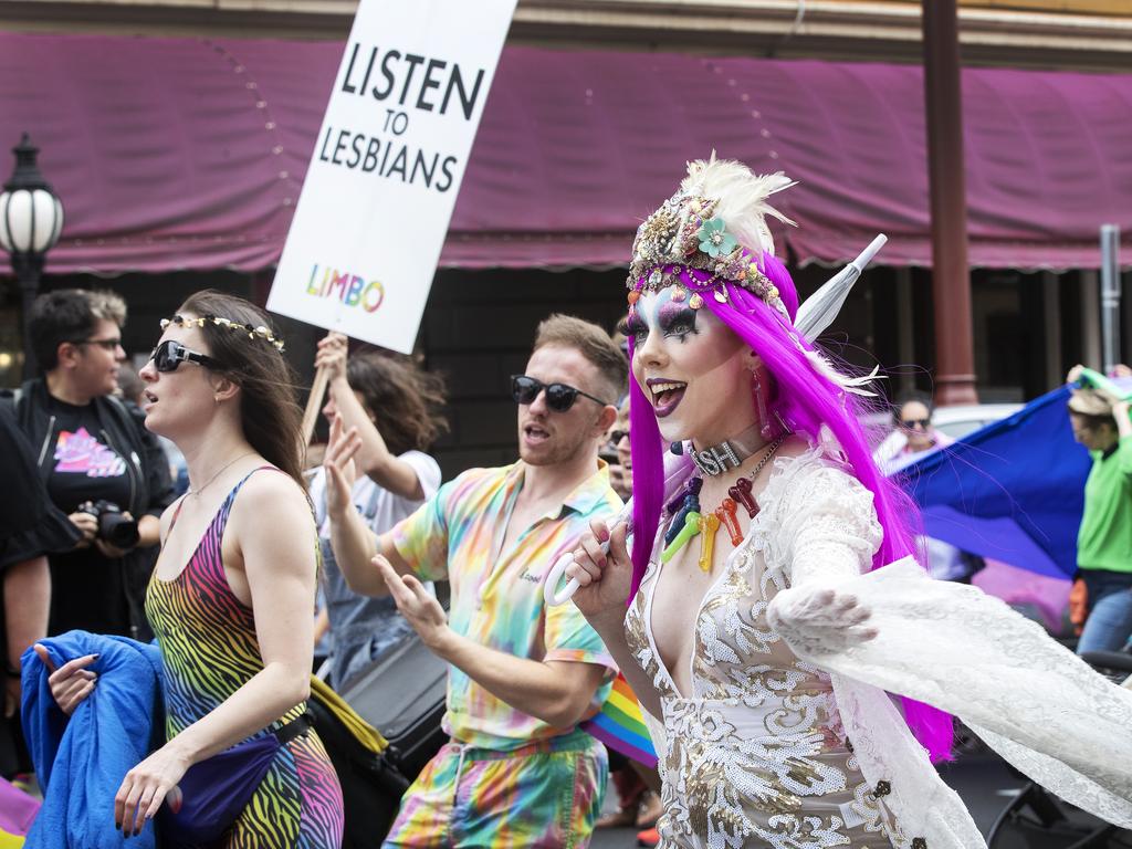 Pride March through Hobart. Picture Chris Kidd