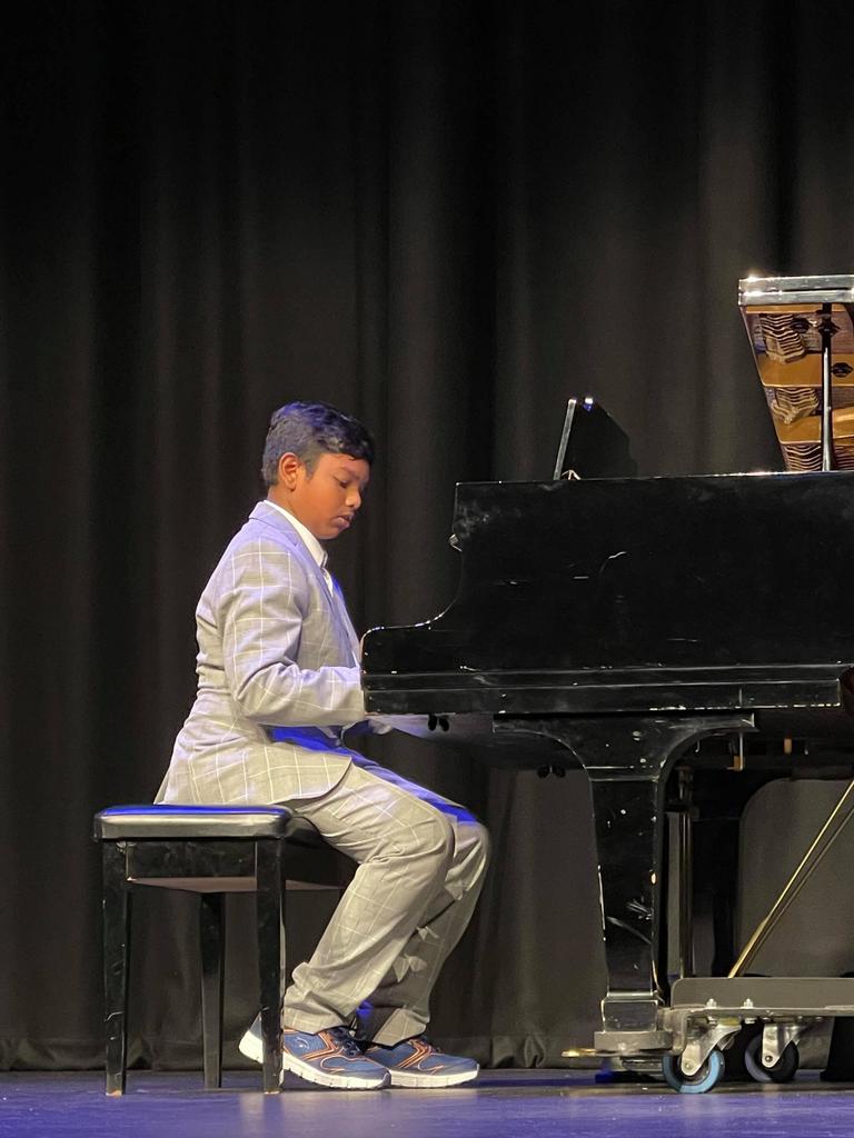 Sai Kannan at the Gladstone Eisteddfod in the First Year/First Instrument - Piano 7-10 years section on Tuesday.