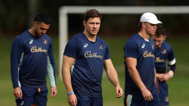 SYDNEY, AUSTRALIA - JULY 04:  Josh Flook looks on during a Wallabies training session at David Phillips Sports Complex on July 04, 2024 in Sydney, Australia. (Photo by Matt King/Getty Images)