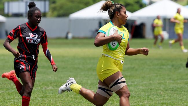 Fleur Ginn playing for Australia Women at the 2023 Youth Commonwealth Games. Picture: Getty.