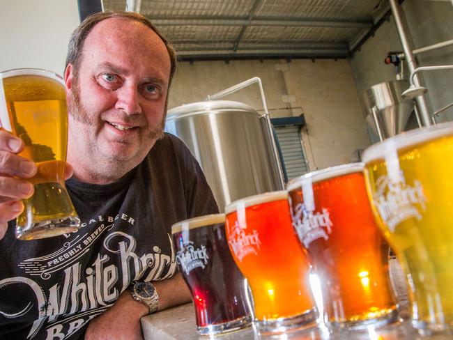 Adam Gibb at White Brick Brewing in North Lakes (AAP/Richard Walker)