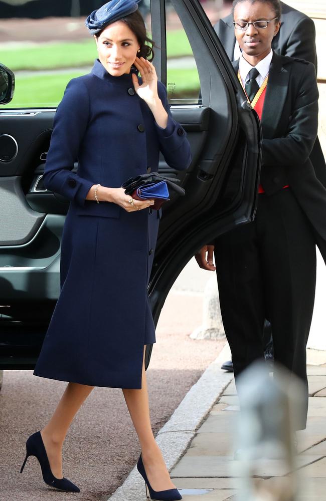 Meghan, Duchess of Cambridge arrives ahead of the wedding of Princess Eugenie of York to Jack Brooksbank at Windsor Castle on October 12, 2018 in Windsor, England. Picture: Gareth Fuller - WPA Pool/Getty Images