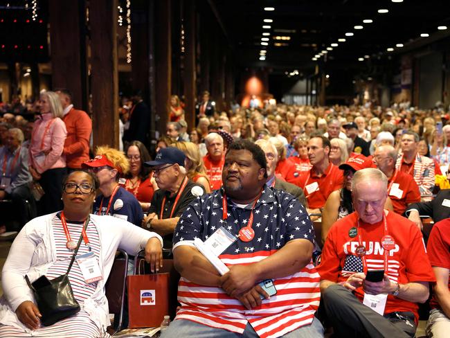 Trump supporters listen to the former US president’s speech. Picture: Getty Images via AFP