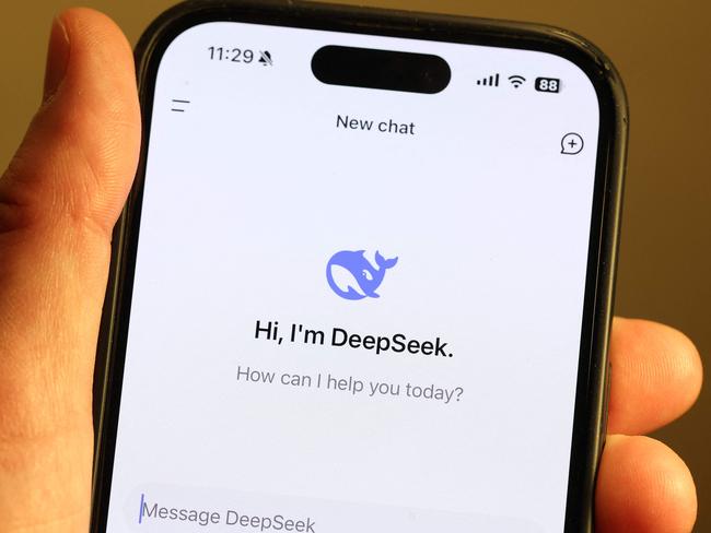 SAN ANSELMO, CALIFORNIA - JANUARY 27: In this photo illustration, the DeepSeek app is displayed on an iPhone screen on January 27, 2025 in San Anselmo, California. Newly launched Chinese AI app DeepSeek has surged to number one in Apple's App Store and has triggered a sell-off of U.S. tech stocks over concerns that Chinese companies' AI advances could threaten the bottom line of tech giants in the United States and Europe. (Photo Illustration by Justin Sullivan/Getty Images) (Photo by JUSTIN SULLIVAN / GETTY IMAGES NORTH AMERICA / Getty Images via AFP)