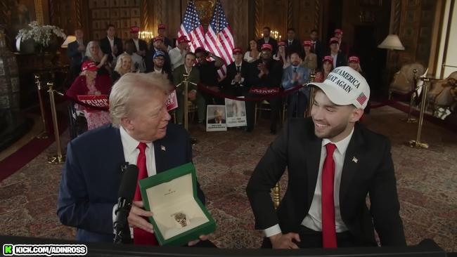 Adin Ross with Donald Trump during the live stream from August 6, 2024. Picture: YouTube / Adin Live