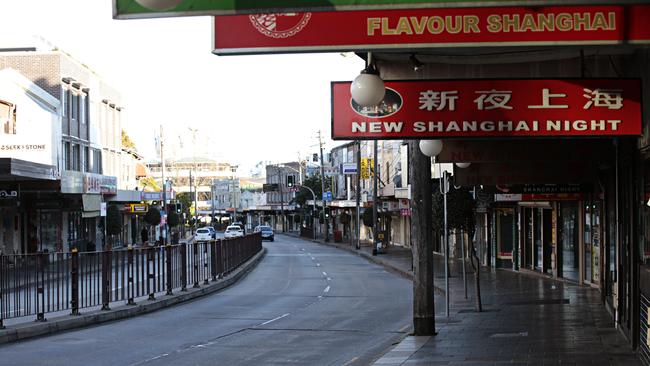 Quiet Liverpool Rd in Ashfield as NSW enact their strictest lock down yet . Picture: NCA NewsWire / Adam Yip