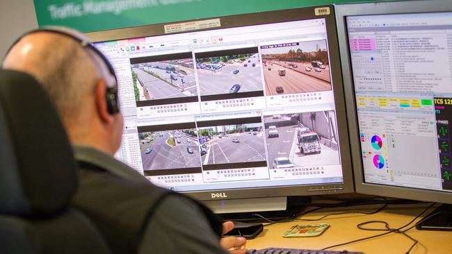 VicRoads’ traffic Management Centre. Picture: Mark Stewart