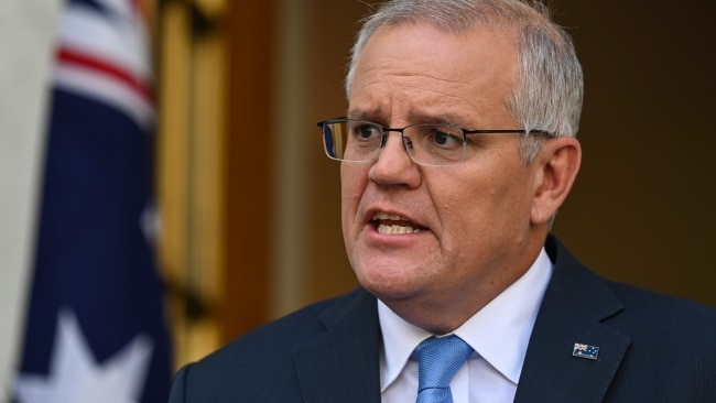 Prime Minister Scott Morrison was forced to defend himself after his counterpart in the Solomon Islands suggested he was left in the dark about the AUKUS deal. Picture: Martin Ollman/Getty Images