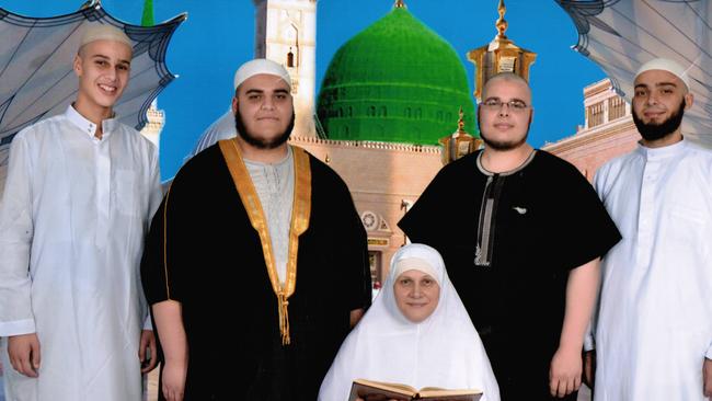 Hanza Elbaf (Second left) with brothers Taha Bilal and Omarbefore they left Australia for Syria..