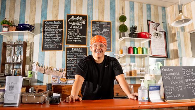 Alberto Pindot owns and runs the cafe La Cure in Darwin. He has been nominated for a Territory Hero Award. Picture: Che Chorley