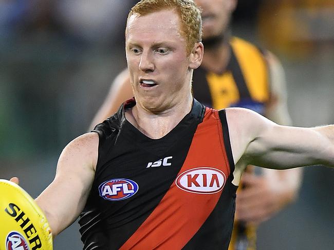 Josh Green of the Bombers is seen in action during the Round 1 AFL match between the Essendon Bombers and Hawthorn Hawks at the MCG in Melbourne, Saturday, March 25, 2017. (AAP Image/Julian Smith) NO ARCHIVING, EDITORIAL USE ONLY