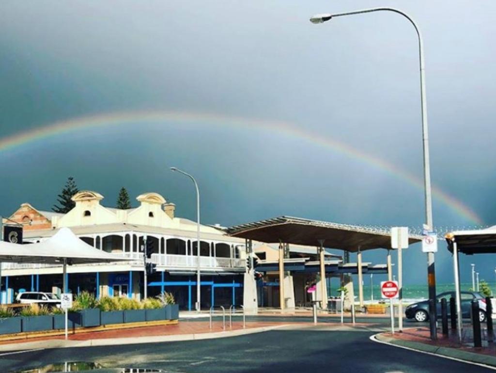 A rainbow over Henley Square. Picture: Henley Markets