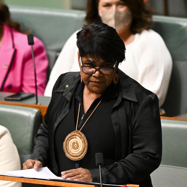 Labor MP Marion Scrymgour makes her maiden speech in the House of Representatives at Parliament House in Canberra on Wednesday. Picture: AAP