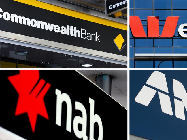 COMPOSITE 16:9 - Australia's four big banks Commonwealth, Westpac, NAB, ANZ. Picture: NCA Newswire