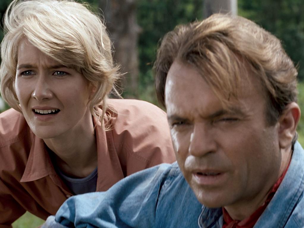 Laura Dern and Sam Neill in a scene from film Jurassic Park – 3D re-release in 2013