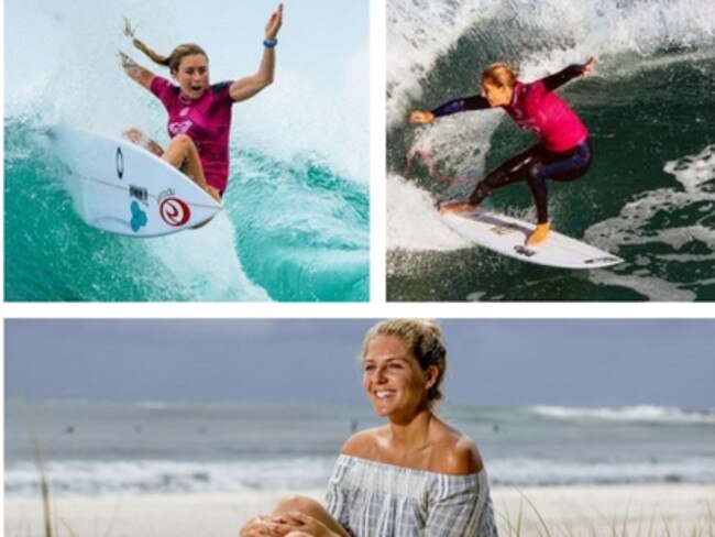 Nikki Van Dijk and Stephanie Gilmore are the only Aussie women left at Bells Beach after a day of upsets on Easter Sunday