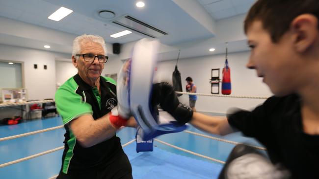 Arthur Maloney in the boxing ring, where has a strong punch. Picture: Jason O'Brien