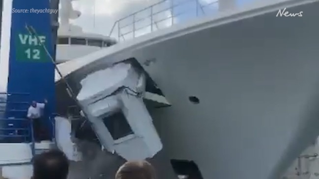 $180m luxury yacht crashes into wharf