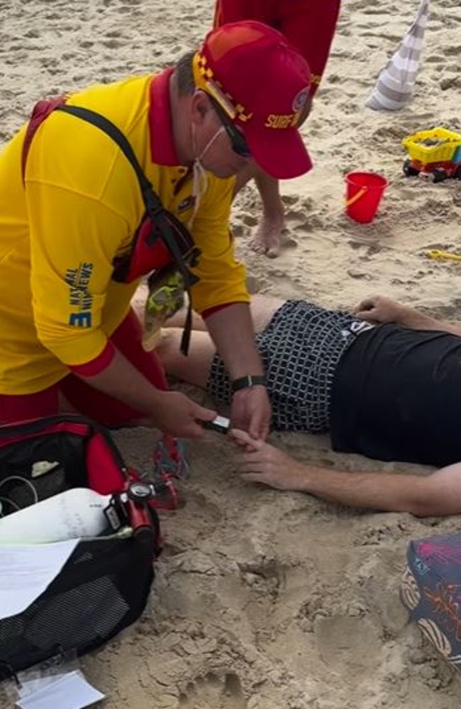Gilding thanked the lifeguards who helped save her husband’s life, including one who was a qualified paramedic. Picture: Instagram