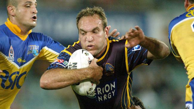 Gorden Tallis was a powerful ball-runner and punishing defender. Picture: Mark Evans