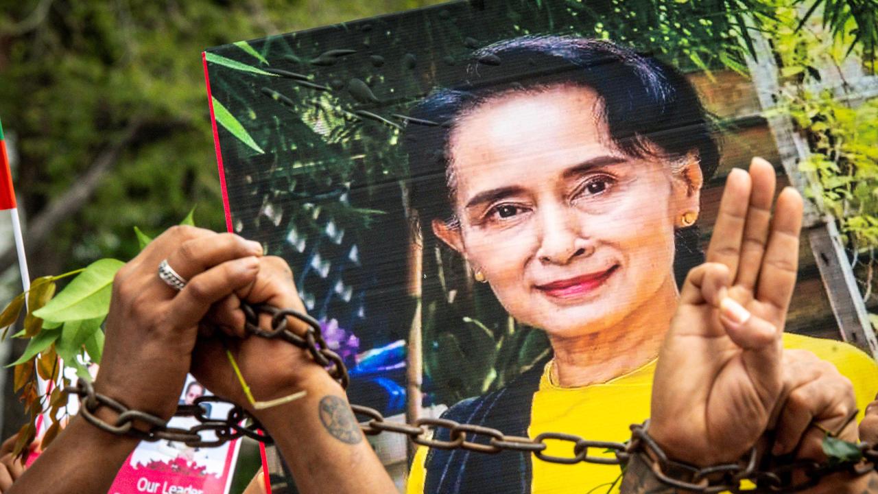 Detained civilian leader Aung San Suu Kyi has not been seen since the takeover. Picture: Mladen Antonov/AFP