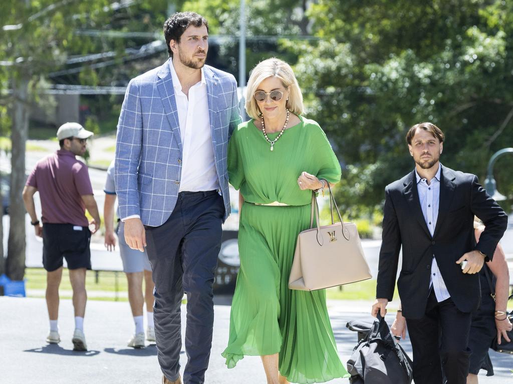 Kay McGrath arriving at the service. Picture: Richard Walker