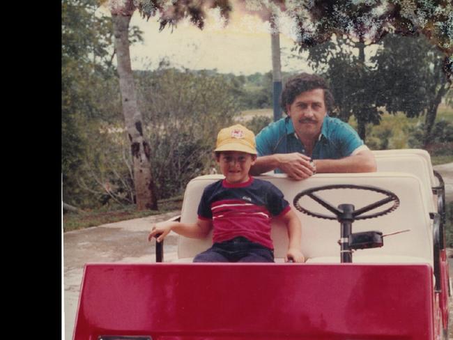 In the series Narcos, Escobar was portrayed as a loving father. Here he is with his son who is now called Juan Sebastian Marroquin.